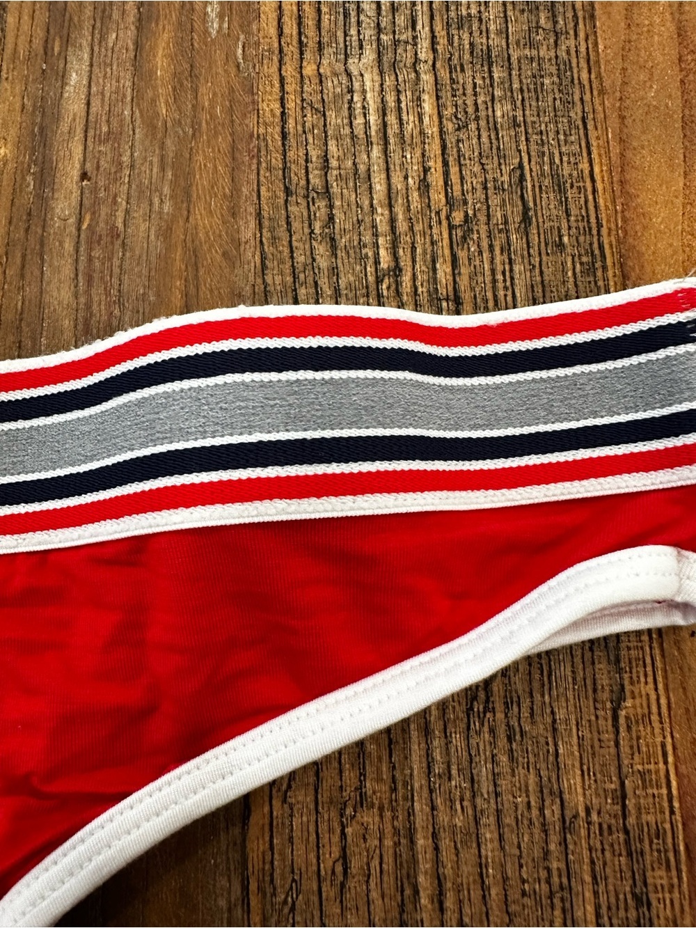 Dolce & Gabbana Red Thong with Striped Logo Waistband - Picture 3 of 6